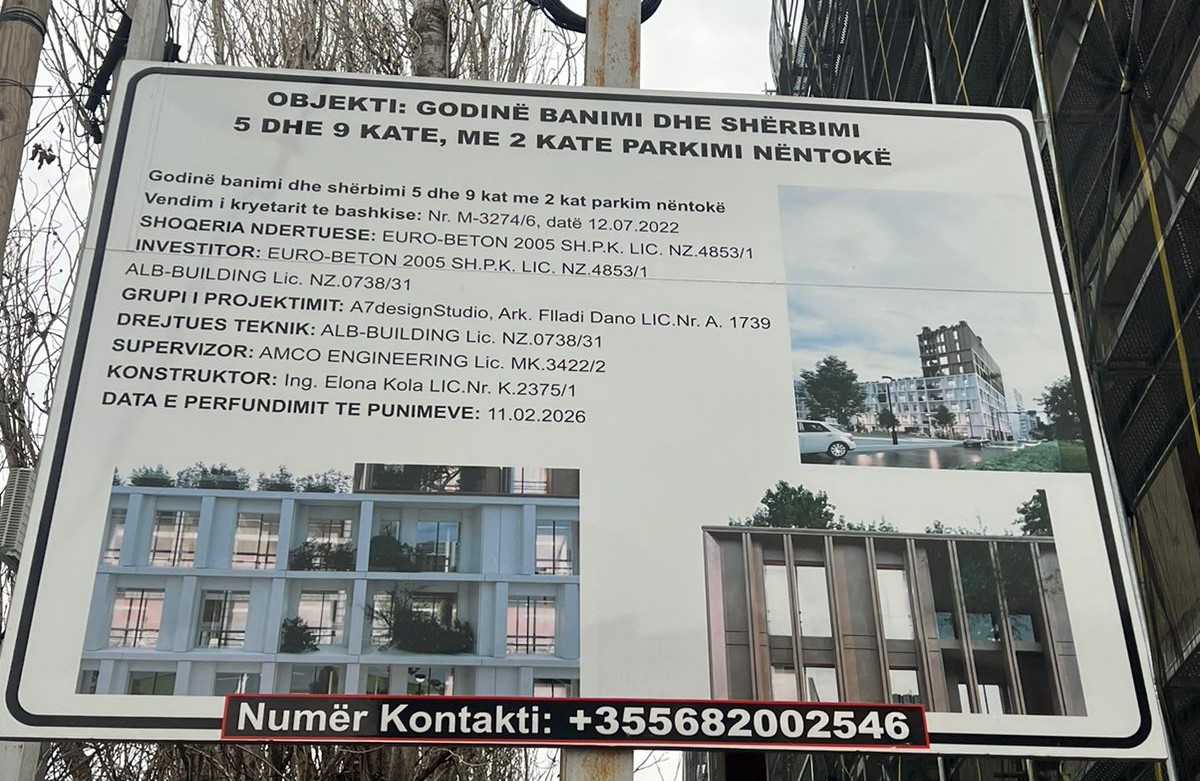 Godine banimi dhe Sherbimi 5 dhe 9 kate, me 2 kate parkim nentoke ne rrugen Jordan Misja, Bulevardi i Ri, Tirane